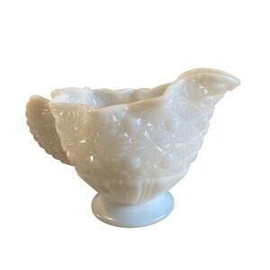 Vintage Fenton White Opalescent Daisy and Button Creamer Dish Replacement